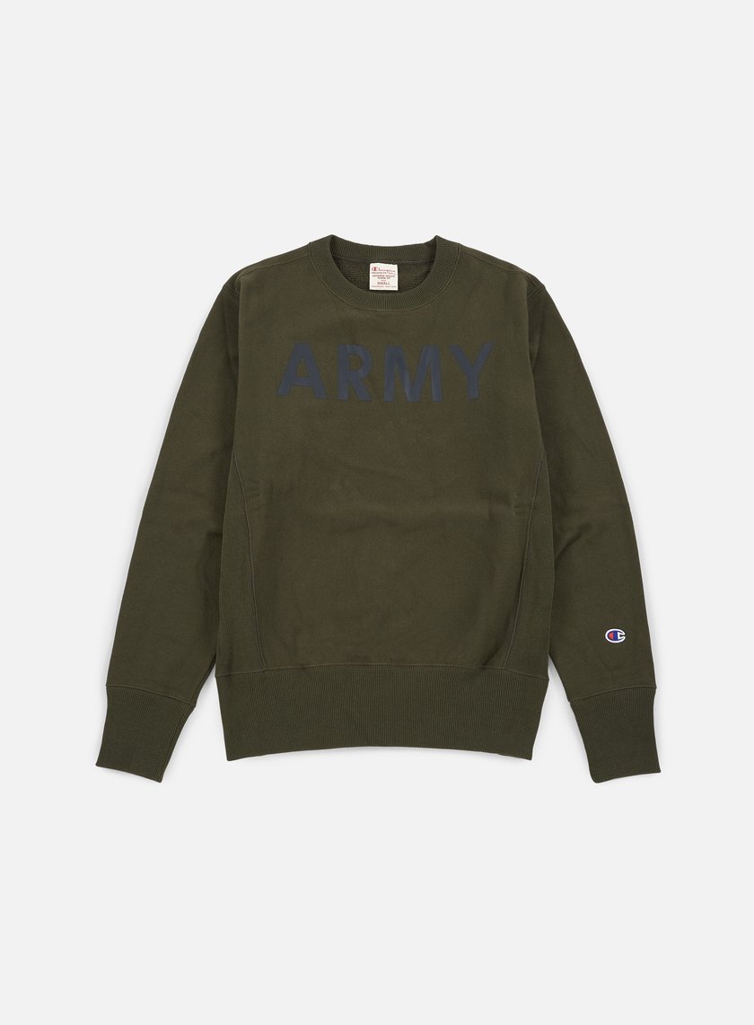 CHAMPION - Reverse Weave Terry Crewneck Army, Army Green € 42,50 ...